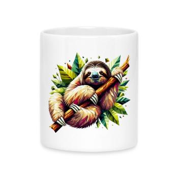 Polygonales Faultier - Tasse mit Herzhenkel - Weiß - Vorne