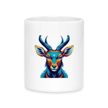 Impala Bunte Kawaii Cartoon Figur Clipart - Tasse mit Herzhenkel - Weiß - Vorne