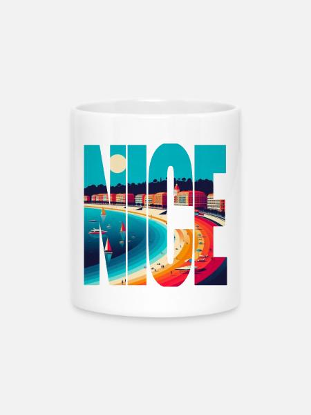 Schöne, farbenfrohe Panoramabilder - Tasse mit Herzhenkel - Weiß
