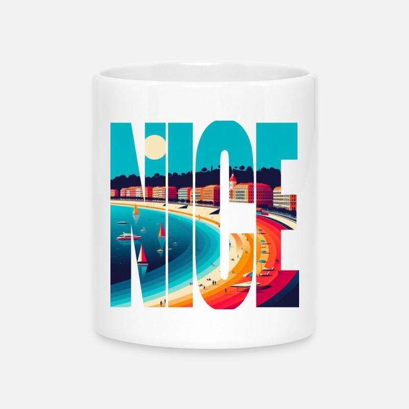 Schöne, farbenfrohe Panoramabilder - Tasse mit Herzhenkel - Weiß