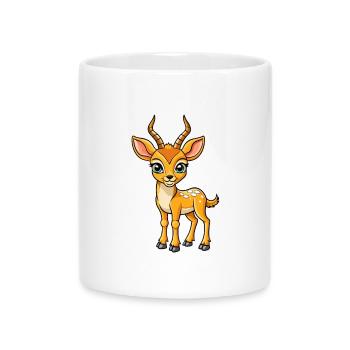 Impala Niedliche Zeichentrickfigur Kawaii Clipart - Tasse mit Herzhenkel - Weiß - Vorne