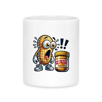 Lustiges Erdnuss Design - Tasse mit Herzhenkel - Weiß - Vorne