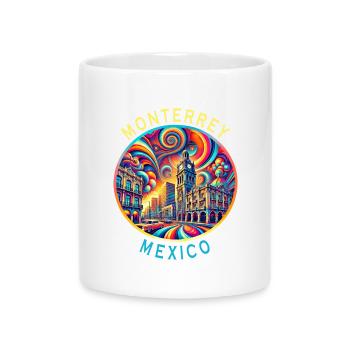 Monterrey Mexiko Städte Kunst Design - Tasse mit Herzhenkel - Weiß - Vorne