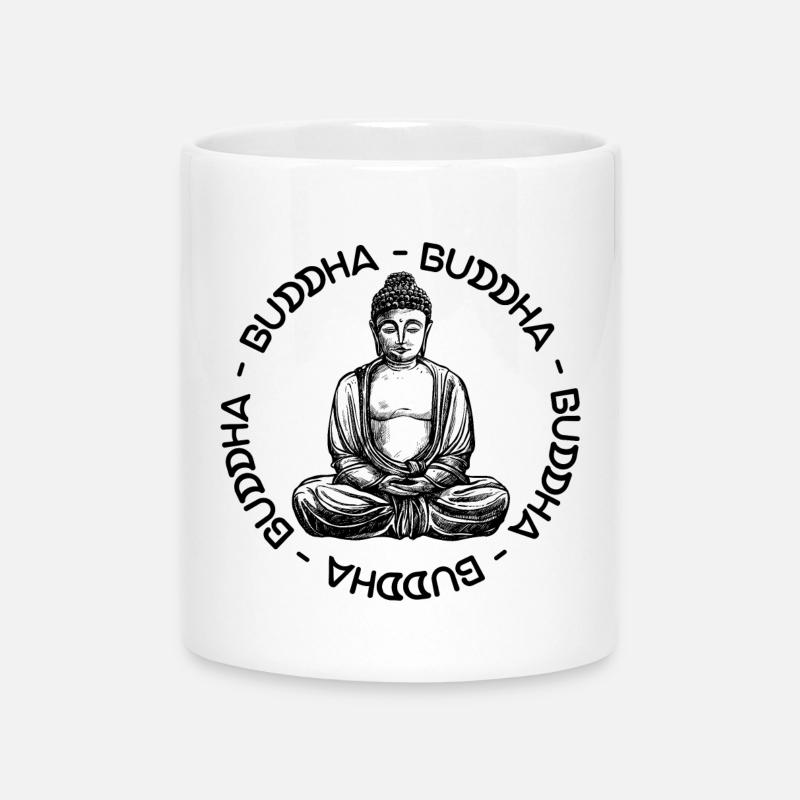 Buddha - Buddha - Buddha love - Mug with Heart-Shaped Handle - white