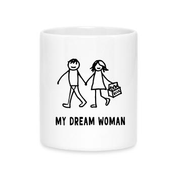 Design de bière pour femme de mes rêves - Mug avec anse en forme de cœur - blanc - Devant