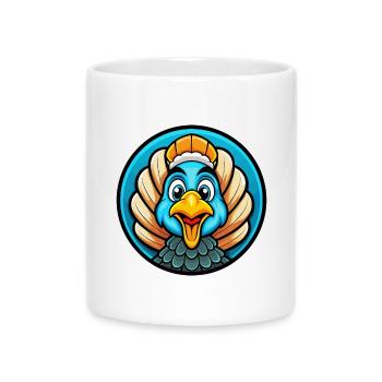 Türkei Bunte Kawaii Cartoon Figur Clipart - Tasse mit Herzhenkel - Weiß - Vorne