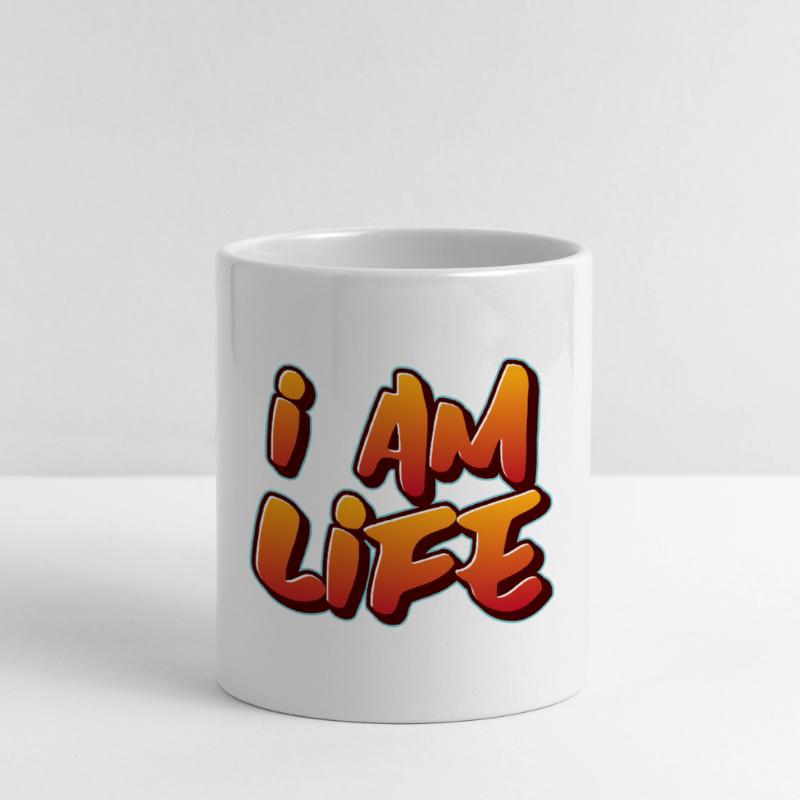 Ich bin das Leben Zen Einstellung Tasse mit Herzhenkel