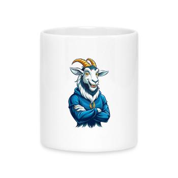chèvre cool kawaii dessin animé personnage clipart - Mug avec anse en forme de cœur - blanc - Devant