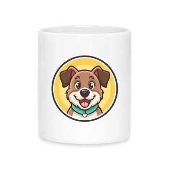 Rache chien race dessin animé Kawaii Clipart animal de compagnie - Mug avec anse en forme de cœur - blanc - Devant