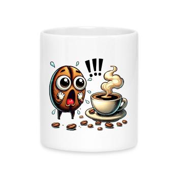 Design de café amusant - Mug avec anse en forme de cœur - blanc - Devant