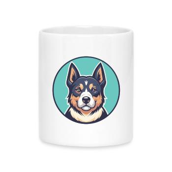 Molossus Hunderasse Bunte Karikatur Kawaii Clipart - Tasse mit Herzhenkel - Weiß - Vorne
