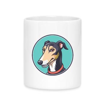 Hirschhund Hund Rasse Cartoon Kawaii Clipart Tier - Tasse mit Herzhenkel - Weiß - Vorne