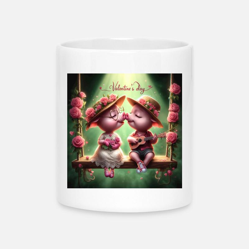 Saint Valentin - Mug avec anse en forme de cœur - blanc