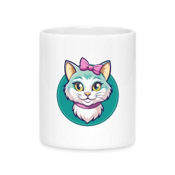 Chantilly Tiffany Katzenrasse Karikatur Kawaii Tier - Tasse mit Herzhenkel - Weiß - Vorne