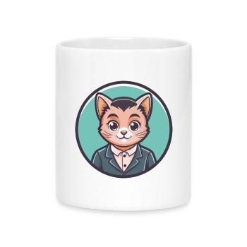 Bambino Katze Rasse Karikatur Kawaii Tier Haustier - Tasse mit Herzhenkel - Weiß - Vorne