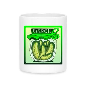 MERCI CONCOMBRE CORNICHONS - Mug avec anse en forme de cœur - blanc - Devant
