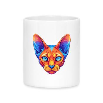 Rote Devon Rex Katzenrasse Cartoon Kawaii Tier Haustier - Tasse mit Herzhenkel - Weiß - Vorne