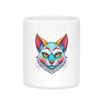 Javanische Katzenrasse Cartoon Kawaii Tier Haustier - Tasse mit Herzhenkel - Weiß - Vorne
