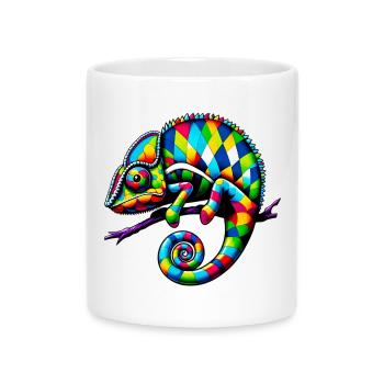Harlequin Chameleon - Mug with Heart-Shaped Handle - white - Front