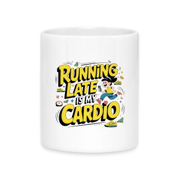 Être en retard est mon cardio - Mug avec anse en forme de cœur - blanc - Devant