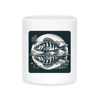 Barsch Natur Angler Design - Tasse mit Herzhenkel - Weiß - Vorne