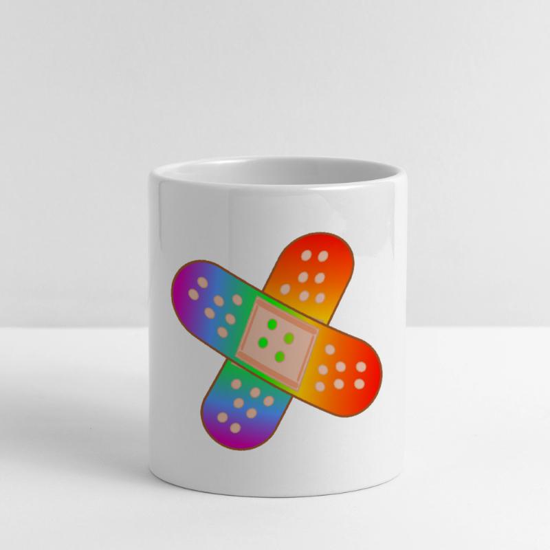 RAINBOW PATCH Mug with Heart-Shaped Handle