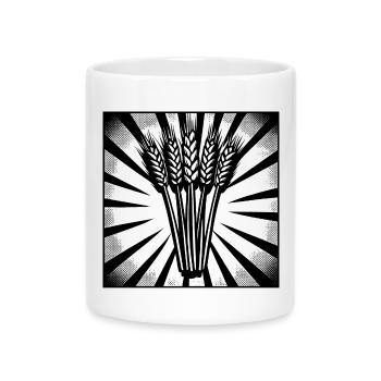 5 épis de blé Highlight Dark - Mug avec anse en forme de cœur - blanc - Devant