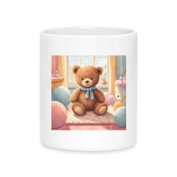 Teddybär Poster, Baby, Kind, Säugling - Tasse mit Herzhenkel - Weiß - Vorne
