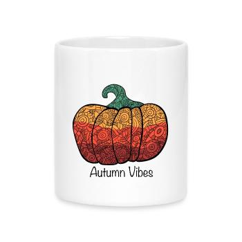 Mandala Autumn Pumpkin Autumn Vibes - Mug with Heart-Shaped Handle - white - Front
