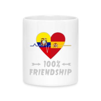 L'Equateur et l'Espagne : amitié à 100 % - Mug avec anse en forme de cœur - blanc - Devant