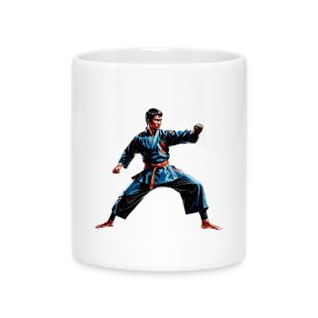Martial Artist Action Pose Design - Mug with Heart-Shaped Handle - white - Front