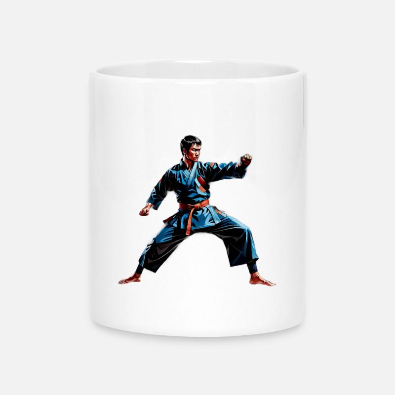 Martial Artist Action Pose Design - Mug with Heart-Shaped Handle - white
