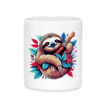 Sloth - Mug with Heart-Shaped Handle - white - Front