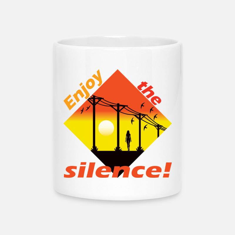Enjoy the silence - Mug with Heart-Shaped Handle - white