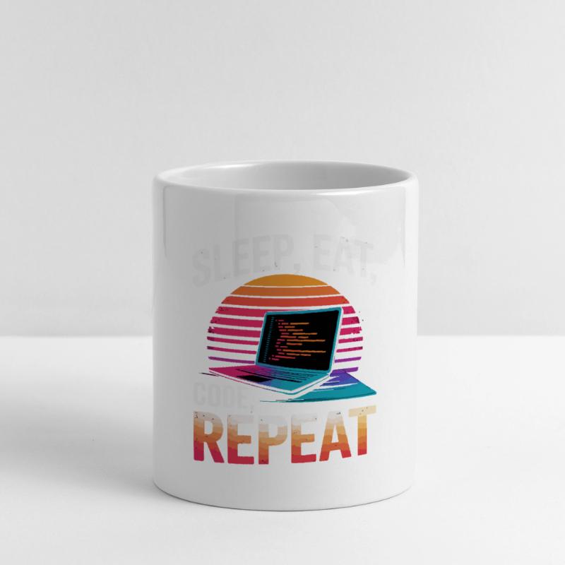 Sleep Eat Code Repeat Gift Programmeur Développeur Mug avec anse en forme de cœur