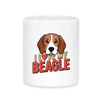 I Love My Beagle - Dog Fan Dog Lover Dog - Mug with Heart-Shaped Handle - white - Front