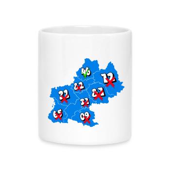 Région Midi-Pyrénées - Mug avec anse en forme de cœur - blanc - Devant