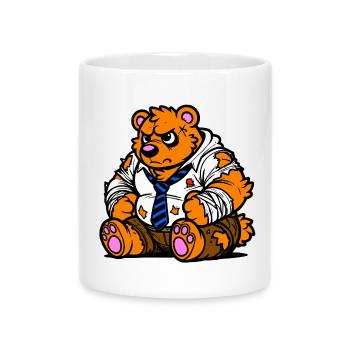 Office Bear - Mug with Heart-Shaped Handle - white - Front