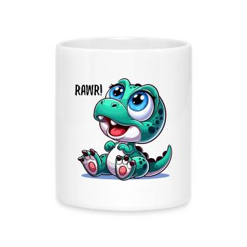 T-Rex Baby Dino Babydino Dinobaby Geschenk - Tasse mit Herzhenkel - Weiß - Vorne