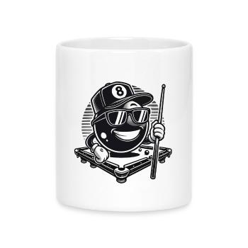 Billiards 8-Ball Cool - Mug with Heart-Shaped Handle - white - Front