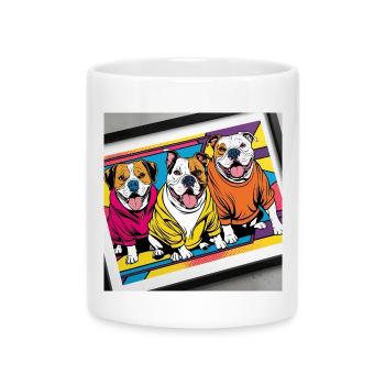 Drôles de chiens - Mug avec anse en forme de cœur - blanc - Devant