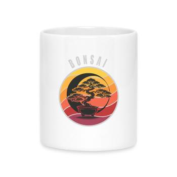 Bonsaï Coucher de soleil - Mug avec anse en forme de cœur - blanc - Devant