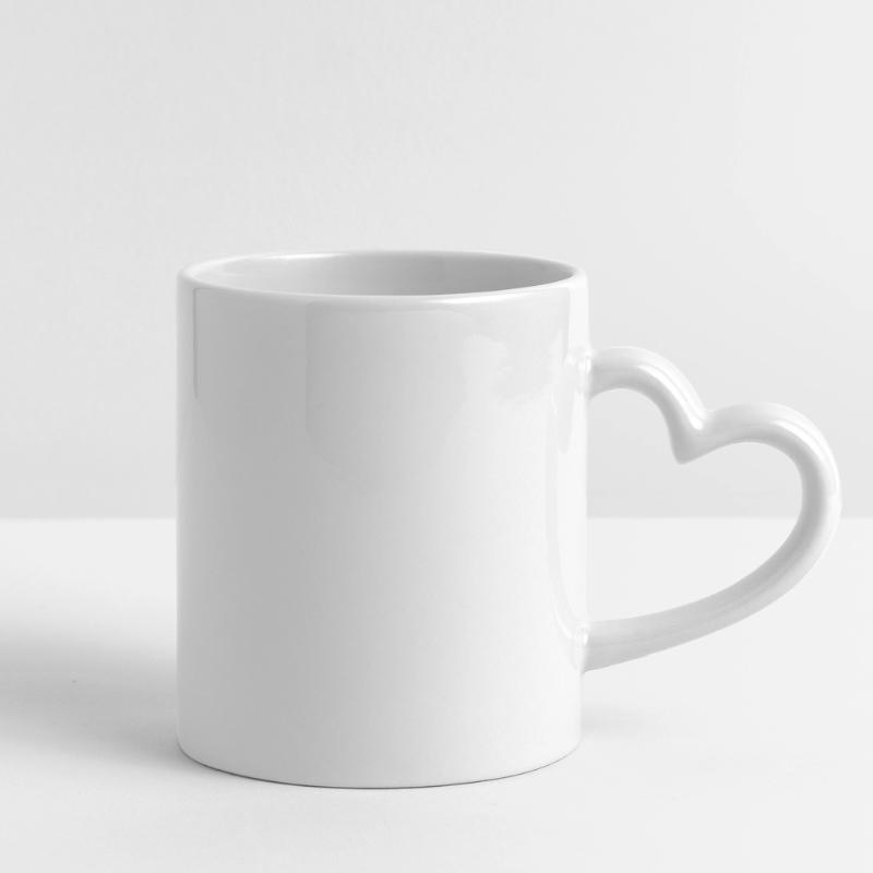 Psychedelic Pattern Red Black Gradient Mug with Heart-Shaped Handle
