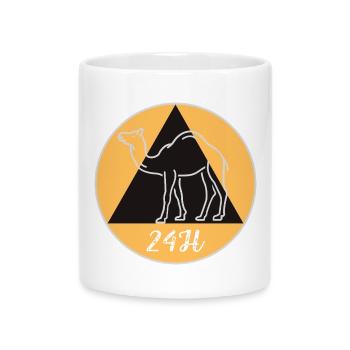 Geometic Camel on Black Background - Mug with Heart-Shaped Handle - white - Front