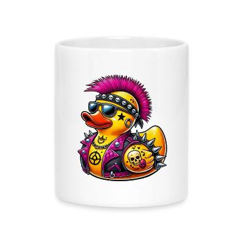 Punk rubber duck - Mug with Heart-Shaped Handle - white - Front