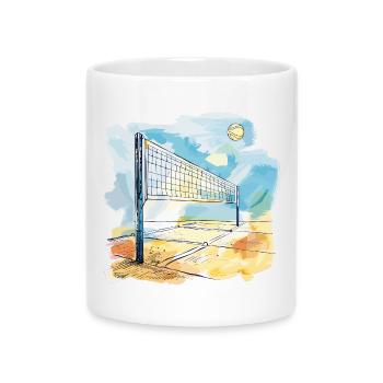 Terrain de volley-ball - Mug avec anse en forme de cœur - blanc - Devant