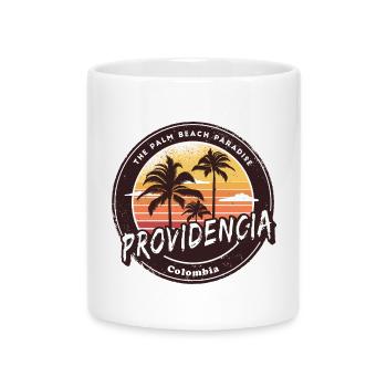 Providencia Palmen Strand Design - Tasse mit Herzhenkel - Weiß - Vorne