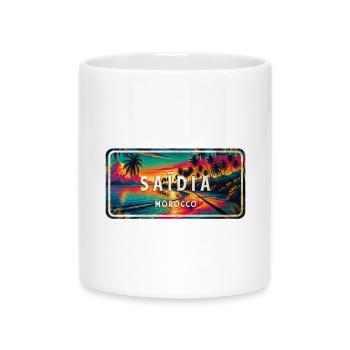 Saïdia Marokko Vintage Schild - Tasse mit Herzhenkel - Weiß - Vorne