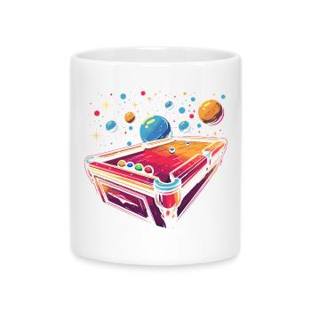 Billard Cartoon Stil - Tasse mit Herzhenkel - Weiß - Vorne