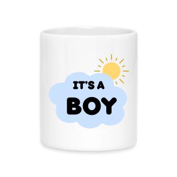 Announcement Birth Boy Cloud Sun it's a Boy - Mug with Heart-Shaped Handle - white - Front